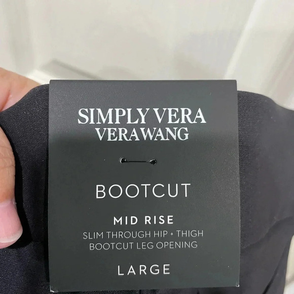 Simply Vera Wang Large Bootcut Mid-Rise Pants Everyday Luxury UltraStretch Black - Picture 8 of 10